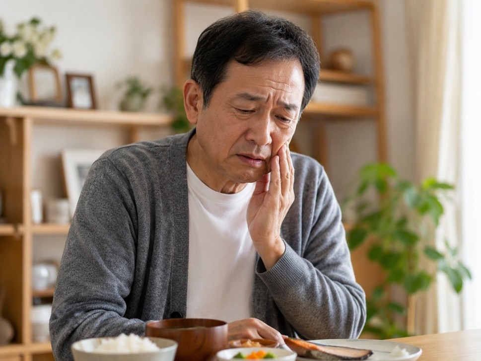 歯を気にする男性