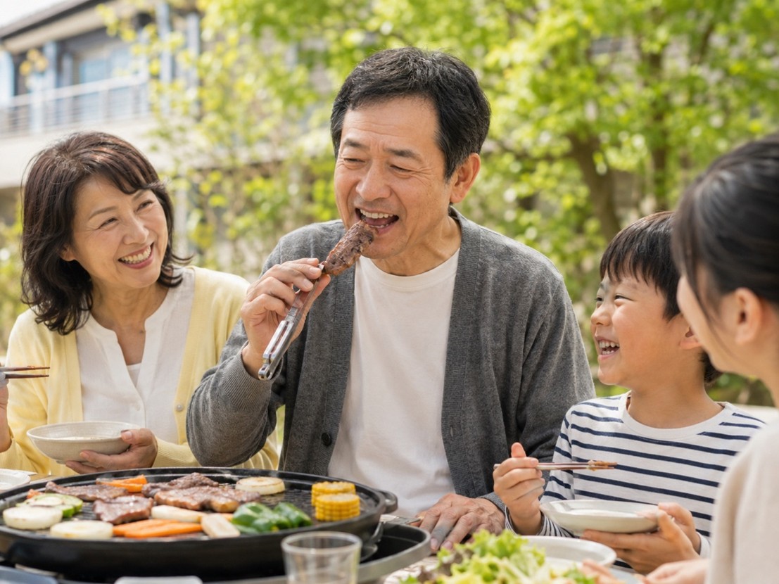 治療後に食事を楽しめるようになった60代男性