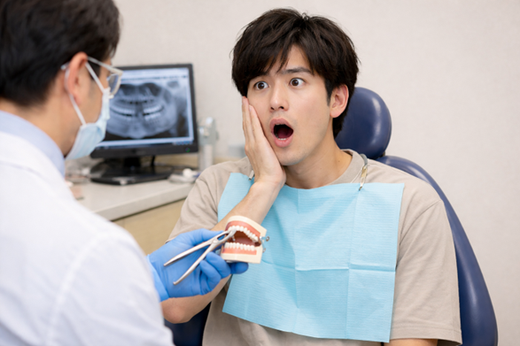 奥歯の被せが取れてニオイがする｜抜歯した歯のインプラント治療